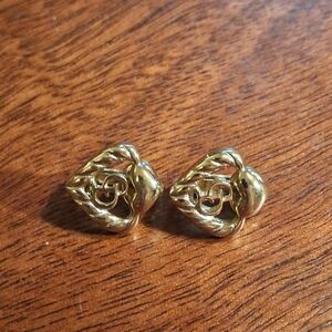 Gold Heart Knot Earrings